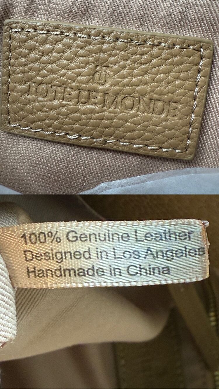 Tote Le Monde 100% Leather Milan Tote In The Color Camel Tan - Picture 11 of 12